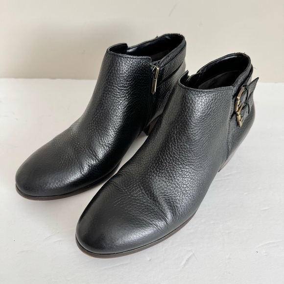 Sam Edelman Petal Boot Black Leather Double Buckle 9.5 M - Picture 4 of 12